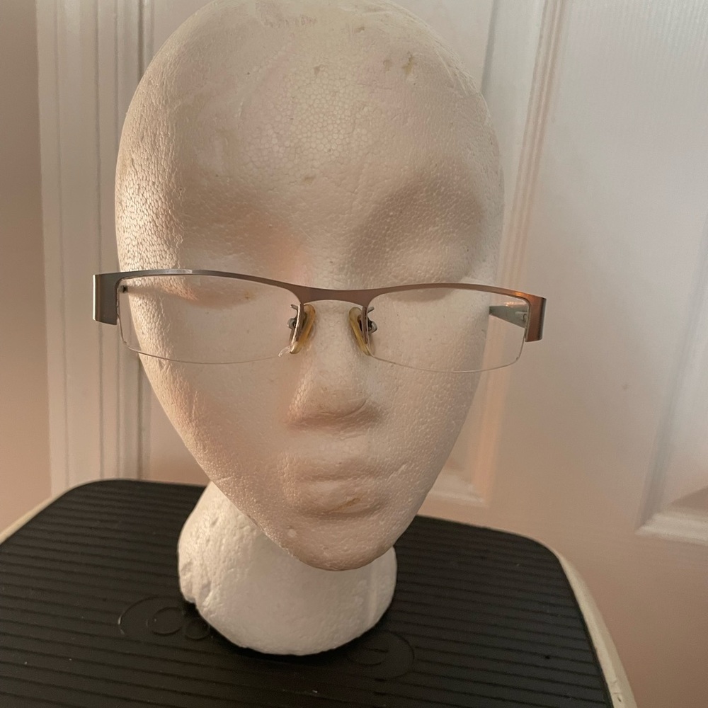 RJ Vintage Titanium Light weight half Rim frame Rectangle gunmetal pewter unisex